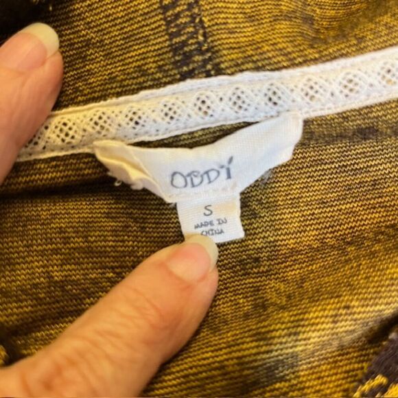 Oddy Plaid Ruffle Zip Up Jacket Chestnut Brown / Gold Windowpane Size Small - Picture 10 of 15